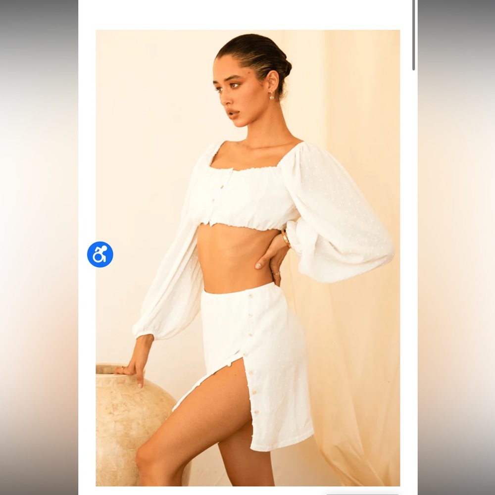White skirt, top not included